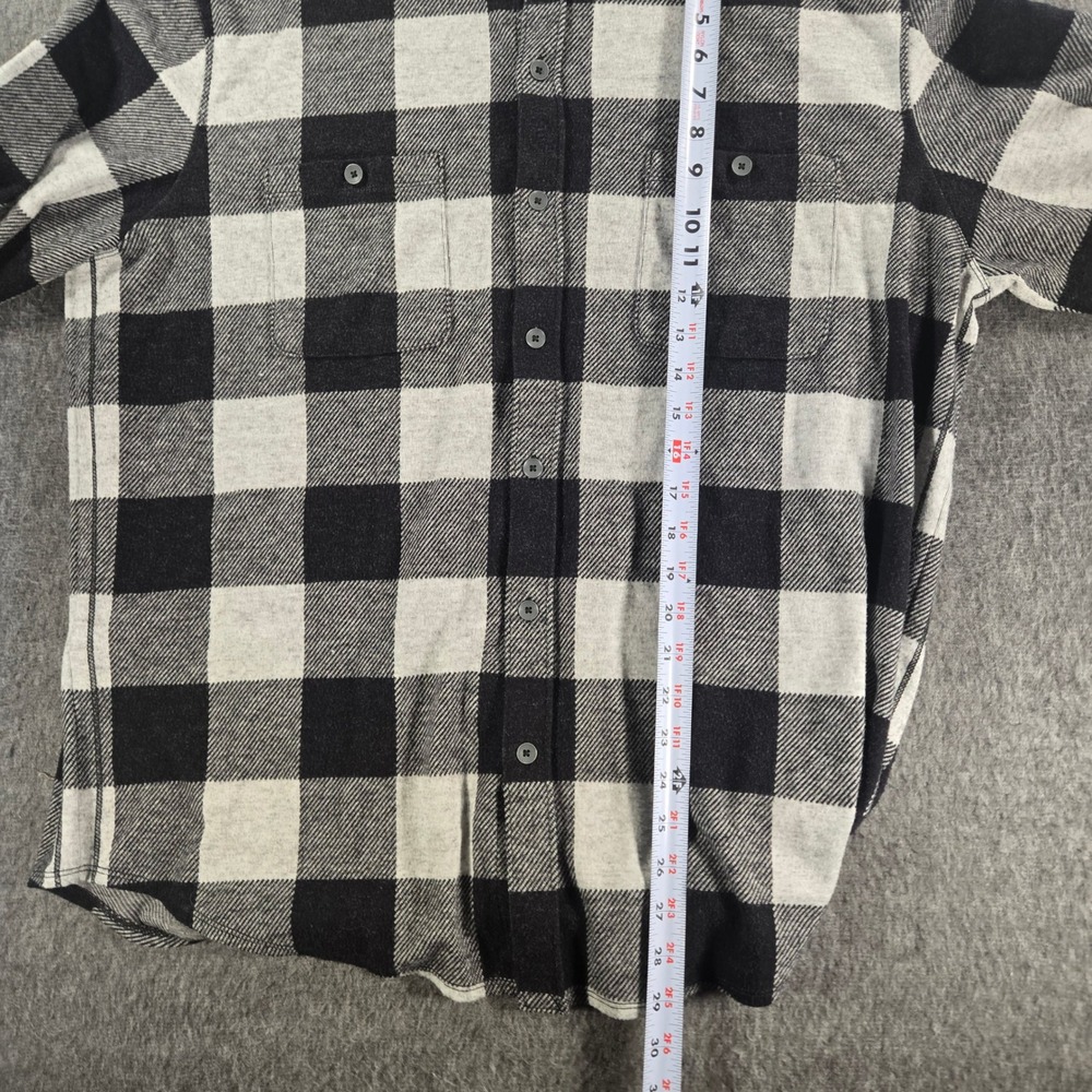 Tommy Bahama Buffalo Check Flannel Shirt Men XL Gray Black Buffalo Plaid Stretch - Picture 7 of 9